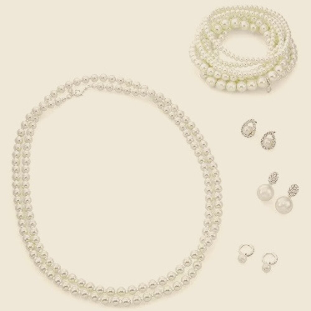 NAPIER 7pc SET Romantic Ivory Pearl Stretch Bracelets**NEW! - Picture 5 of 5